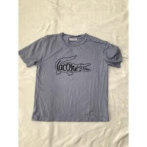 Lacoste Women’s Crew Neck Crocodile Print T-shirt Sz Small